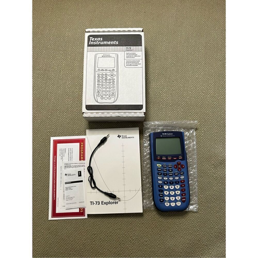 Texas Instruments TI-73 Explorer Graphing Calculator Cover Instructions Charger